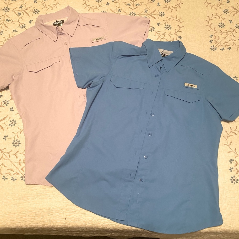Bundle of 2 M Mens Habit Short Sleeve Shirts 40+ Solar Factor